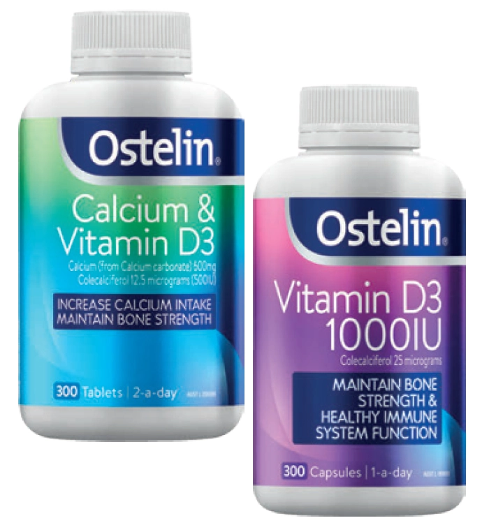 Ostelin Calcium & Vitamin D3 300 Tablets or Vitamin D3 1000IU 300 Capsules