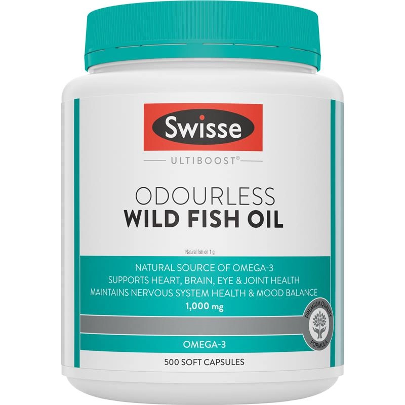 Swisse Ultiboost Odourless Wild Fish Oil 500 Capsules