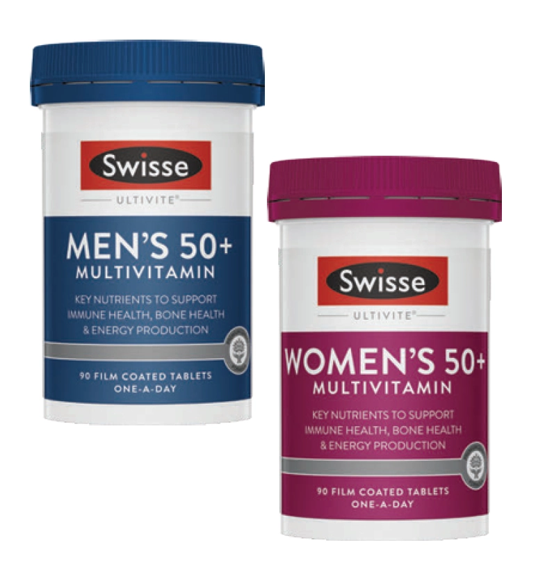 Swisse Ultivite Men’s or Women’s 50+ Multivitamin 90 Tablets