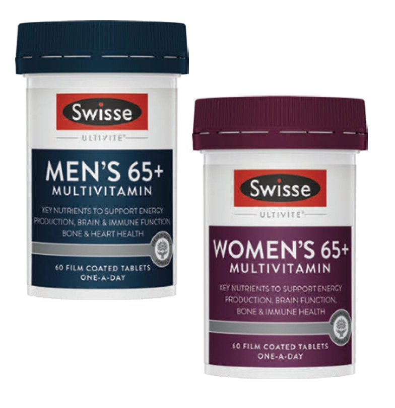 Swisse Ultivite Men’s or Women’s 65+ Multivitamin 60 Tablets