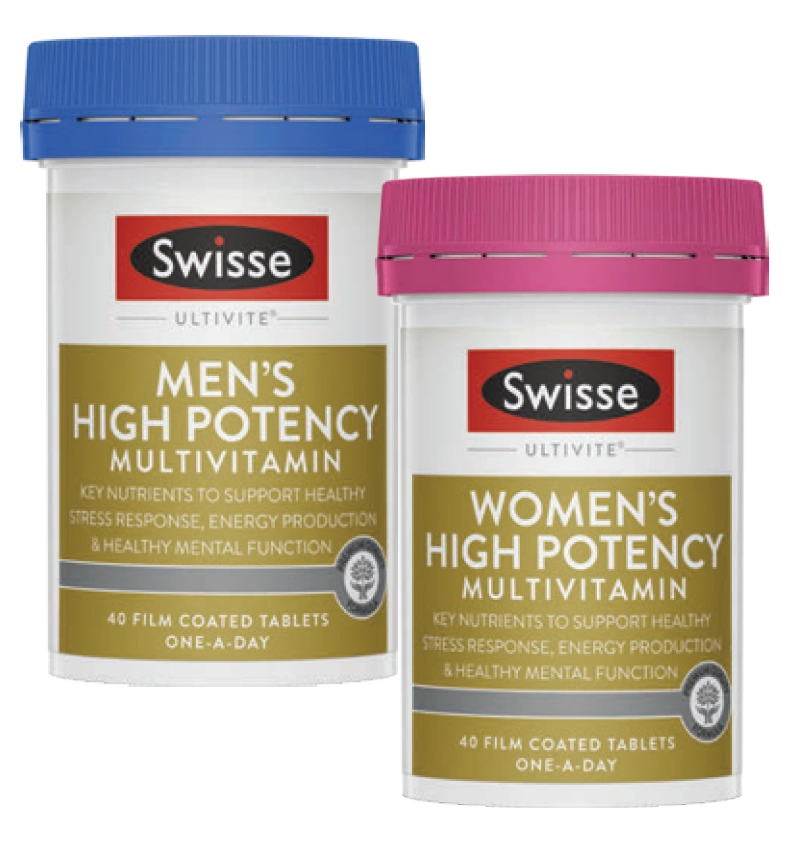 Swisse Ultivite Men’s or Women’s High Potency Multivitamin 40 Tablets