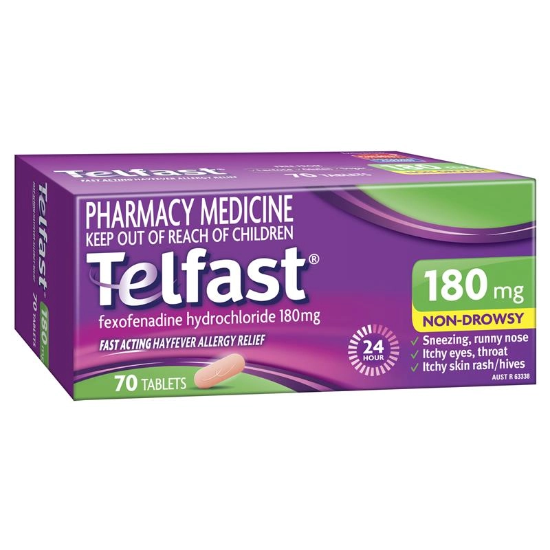 Telfast 180mg 70 Tablets Exclusive Size