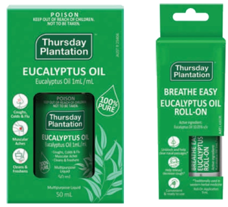 Thursday Plantation Eucalyptus Oil 50ml or Roll-On 9ml