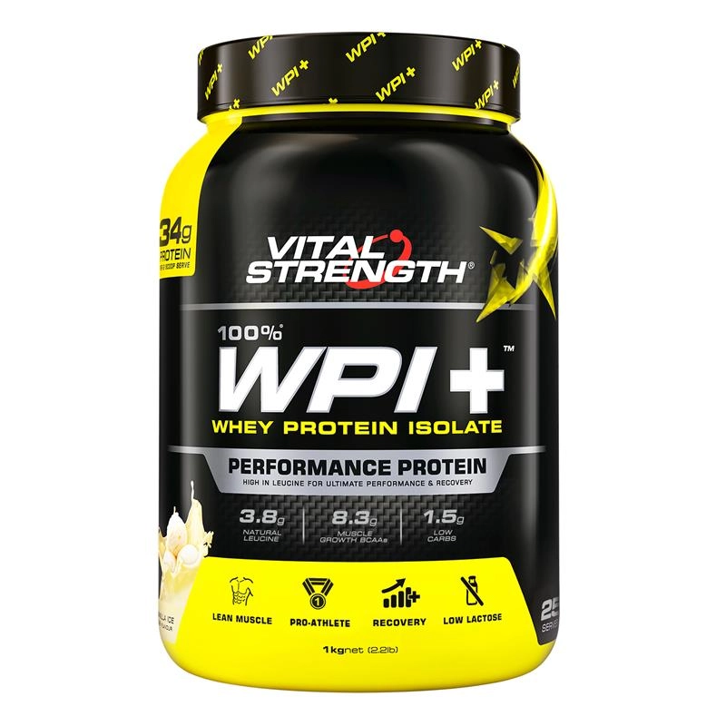 Vital Strength WPI Plus 100 Whey Protein Isolate Vanilla 1Kg