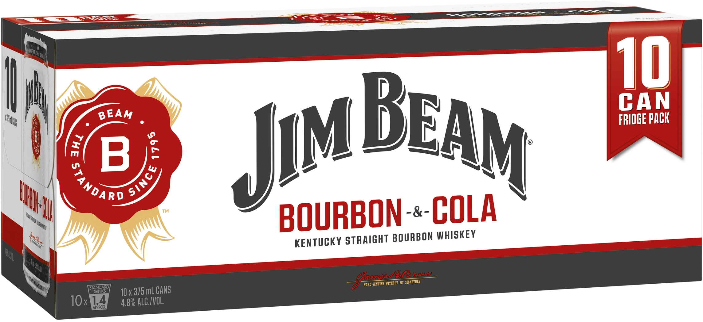 Jim Beam White & Cola Cans 10x375ml