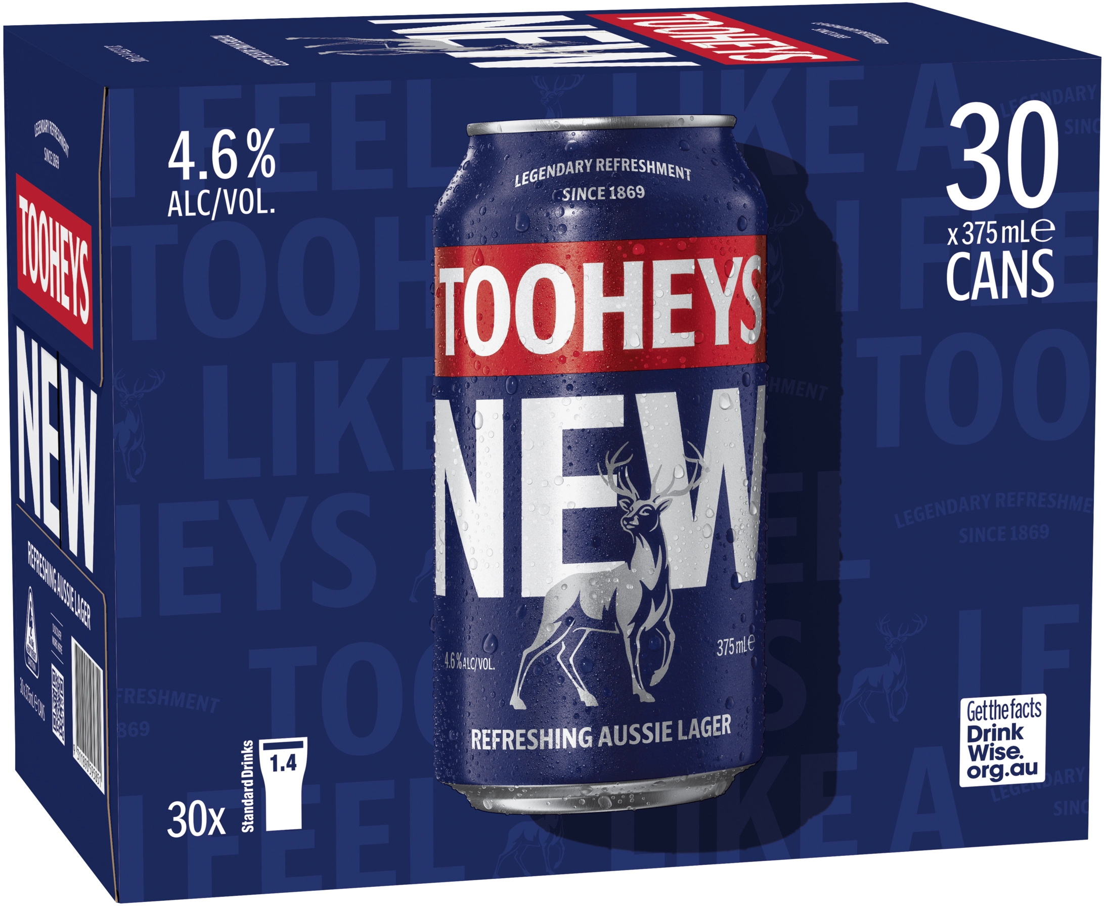 Tooheys New Block Cans 30x375ml