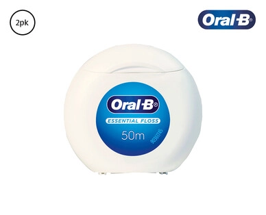 Oral-B Essential Waxed Dental Floss 2 x 50m