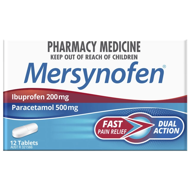 Mersynofen Paracetamol & Ibuprofen 12 Tablets