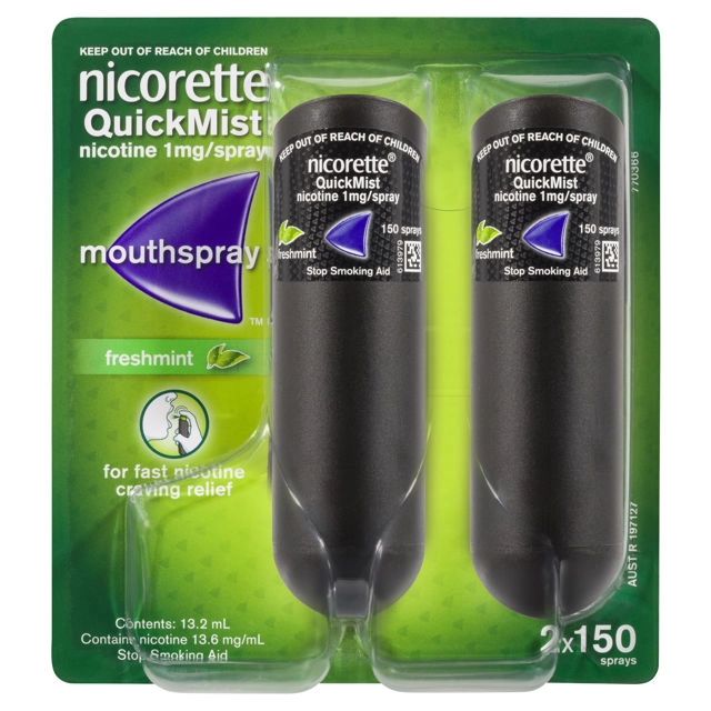 Nicorette QuickMist Mouth Spray Freshmint 2 x 150 sprays