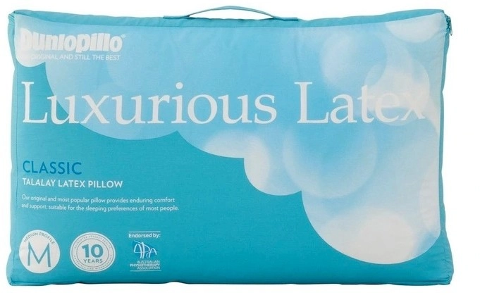 Dunlopillo Luxurious Latex Classic Standard Pillow Medium Profile and Medium Feel