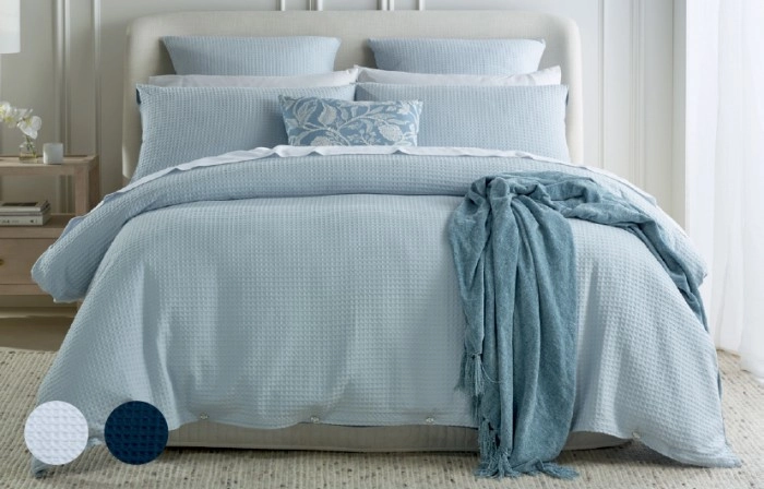 Heritage Classic Cotton Waffle Quilt Cover Set^