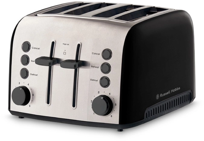 Russell Hobbs Brooklyn 4-Slice Toaster in Black