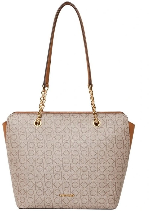 Calvin Klein Hailey Tote Bag in Taupe Mono