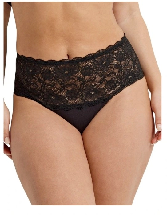 Kayser Perfects Cotton & Lace Brief - Black