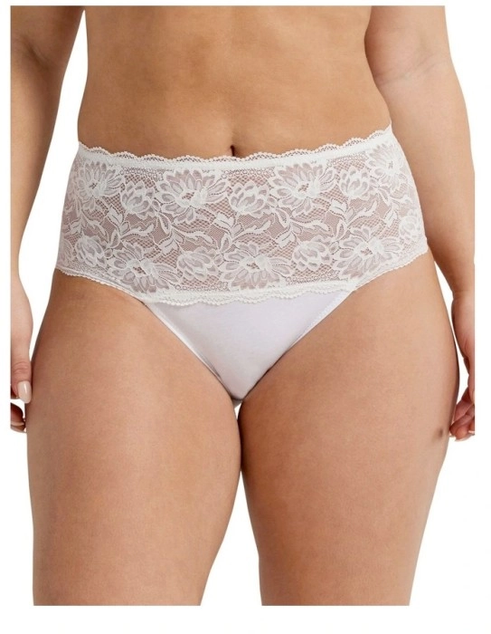 Kayser Perfects Cotton & Lace Brief - White