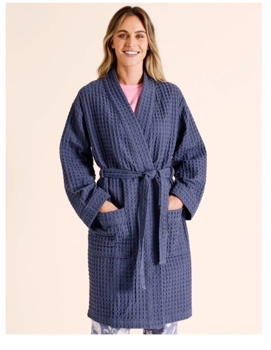 Soho Waffle Robe - Steel Grey