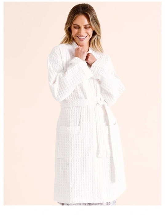 Soho Waffle Robe - White