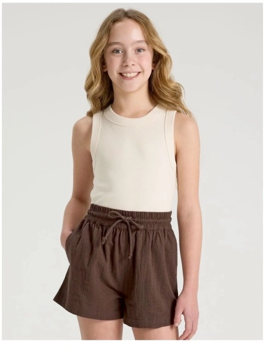 Tiili Essentials Linen Short - Brown