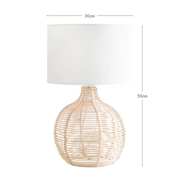 Douglas 50cm Rattan Table Lamp by Habitat