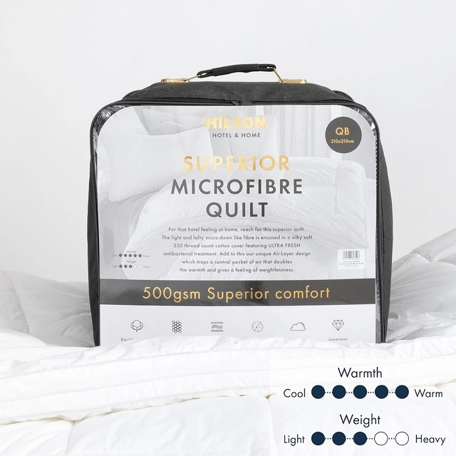 Hotel & Home Superior 500gsm Microfibre Quilt by Hilton