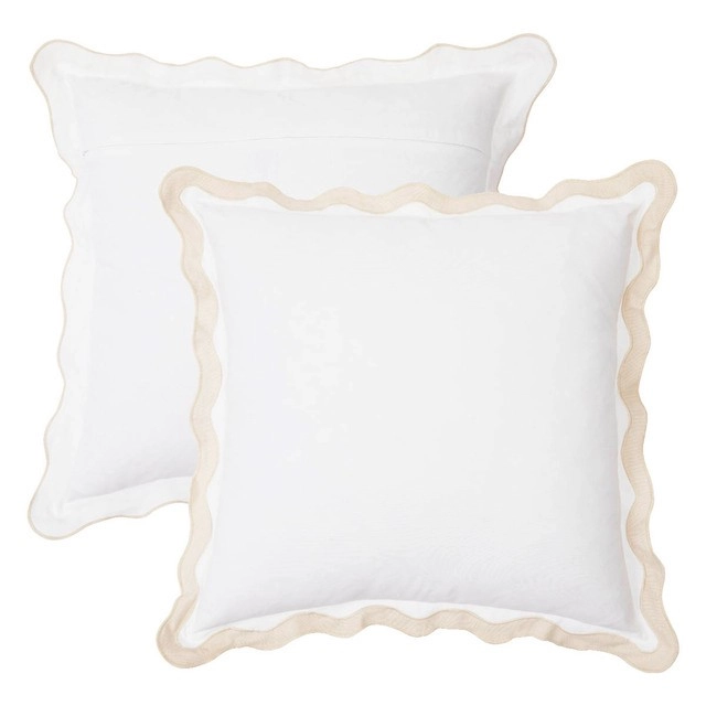 Maya Scalloped Large Square Cushion by Habitat