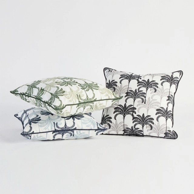 Sundays Halcyon Palm Square Outdoor Cushion by Pillow Talk