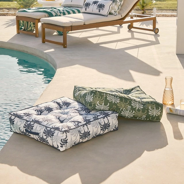 Sundays Halcyon Tropical Outdoor Floor Cushion by Pillow Talk