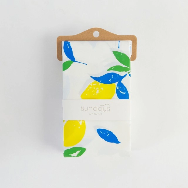 Sundays Lemon Zest Outdoor Table Cloth by Pillow Talk