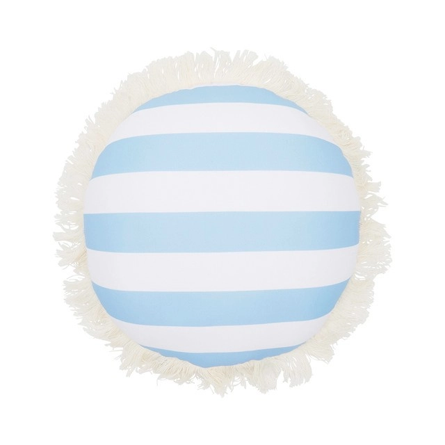 Sundays Marlowe Stripe Blue White Beach Pillow by Pillow Talk