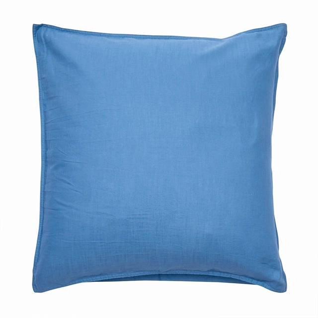 Washed Linen Look Blue European Pillowcase by Essentials