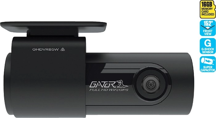 Gator 1080P Barrel Dash Cam with WiFi/GPS