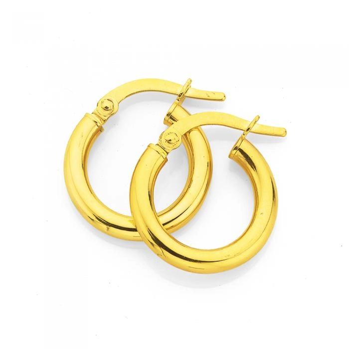 9ct Gold 2.5x10mm Polished Hoop Earrings