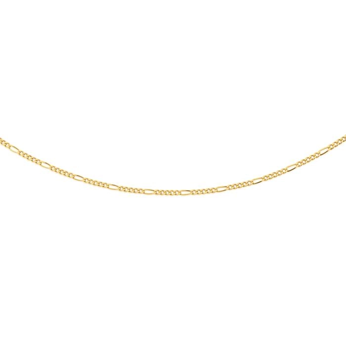 9ct Gold 45cm Solid Figaro 5+1 Chain