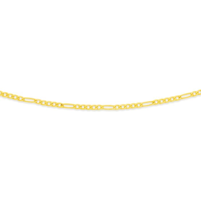 9ct Gold 45cm Solid Figaro 5+1 Chain