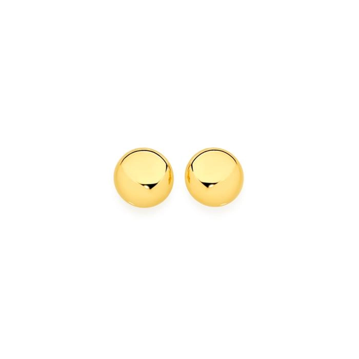 9ct Gold 4mm Button Stud Earrings