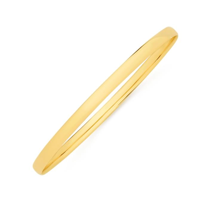 9ct Gold 4x65mm Solid Bangle