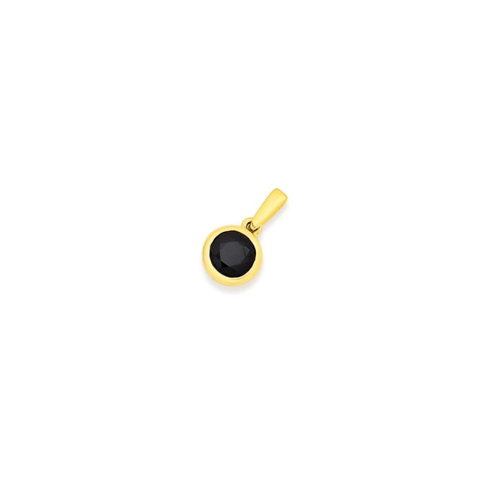 9ct Gold Black Sapphire Pendant