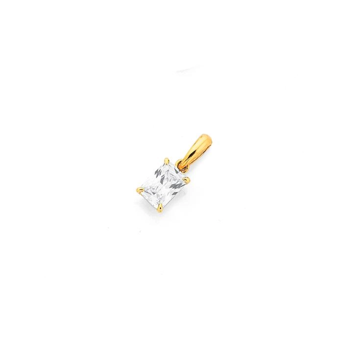 9ct Gold Cubic Zirconia Pendant