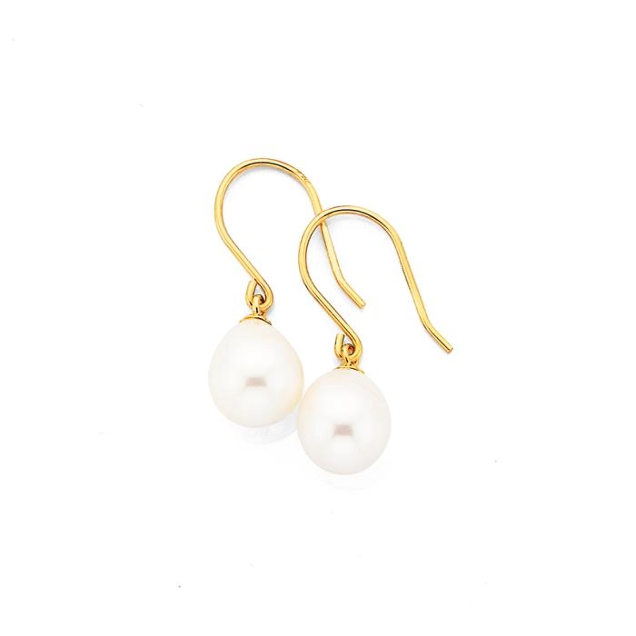 9ct Gold Cultured Freshwater Pearl Drop Earrings