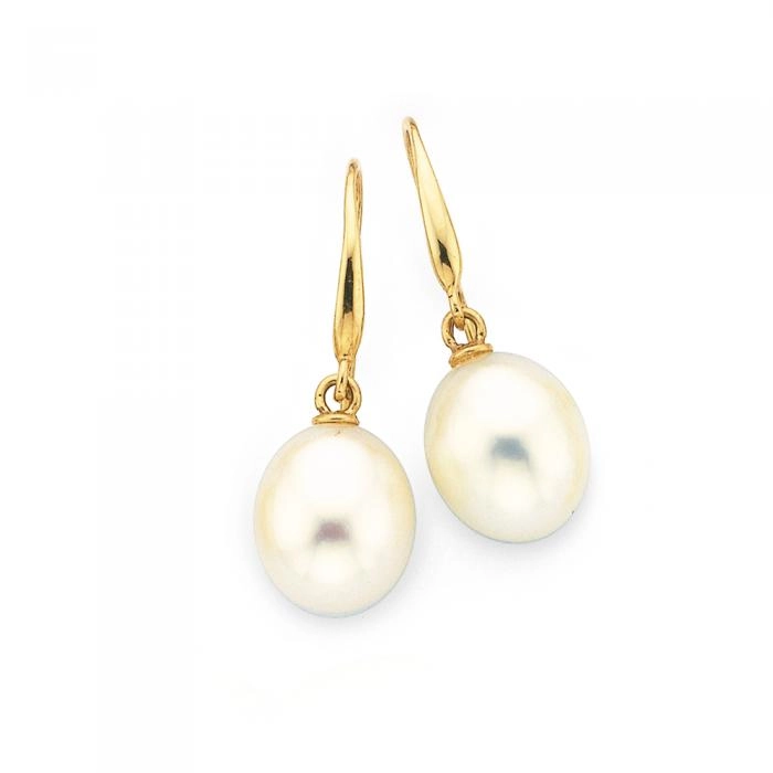 9ct Gold Cultured Freshwater Pearl Earrings