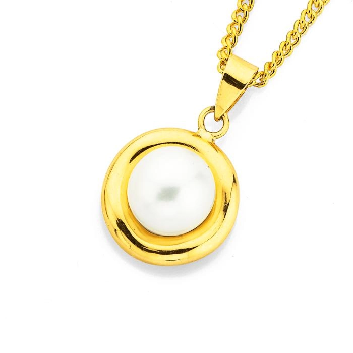 9ct Gold Cultured Freshwater Pearl Pendant