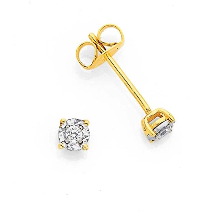 9ct Gold Diamond Claw Stud Earrings