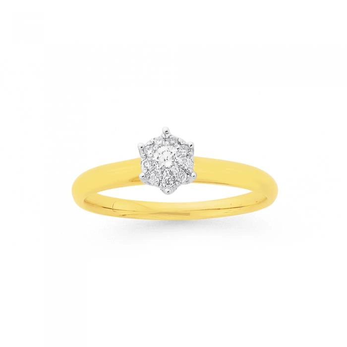 9ct Gold Diamond Cluster Ring