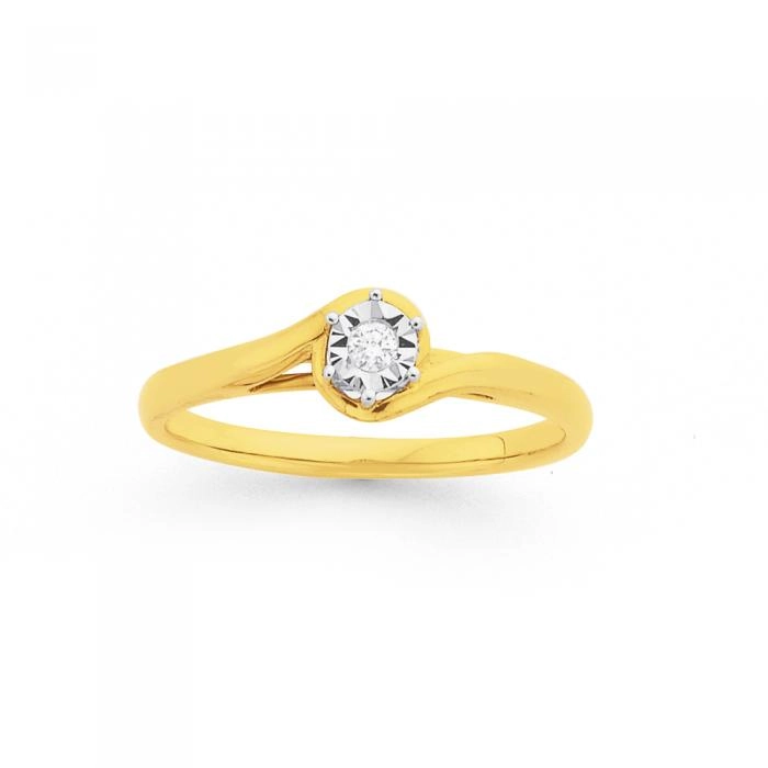 9ct Gold Diamond Solitaire Ring