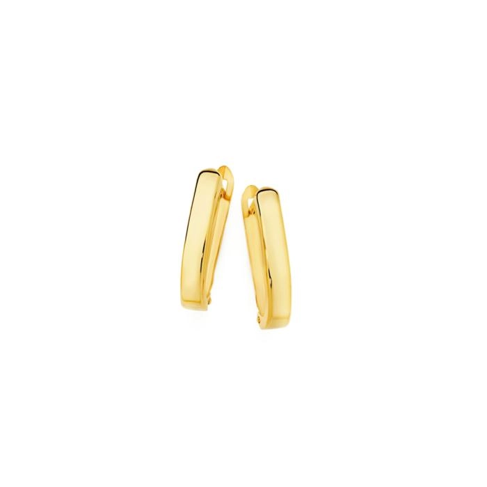 9ct Gold Oval Huggie Earrings