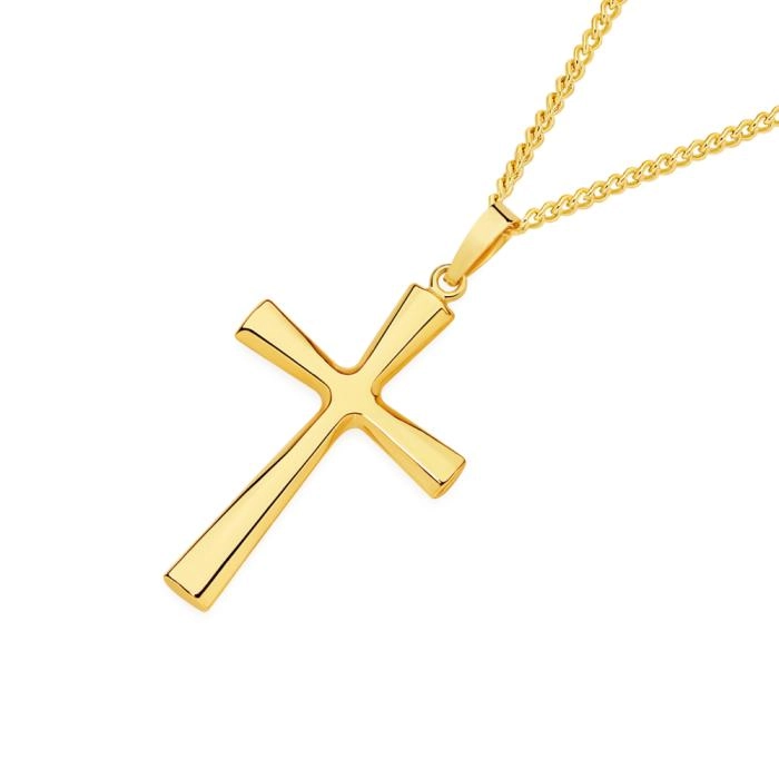 9ct Gold Plain Cross Pendant