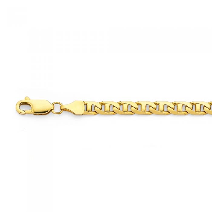 Solid 9ct Gold 19cm Marine Bracelet