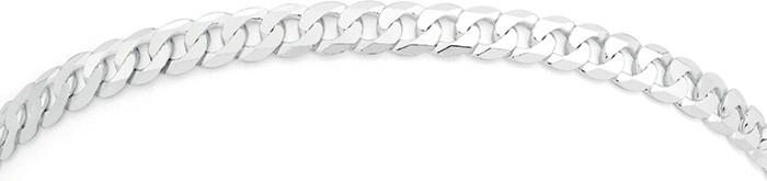 Sterling Silver 19cm Diamond Cut Flat Curb Bracelet