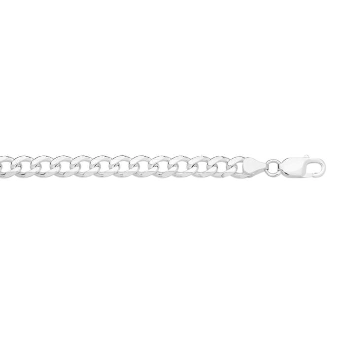 Sterling Silver 20cm Bevell Curb Bracelet