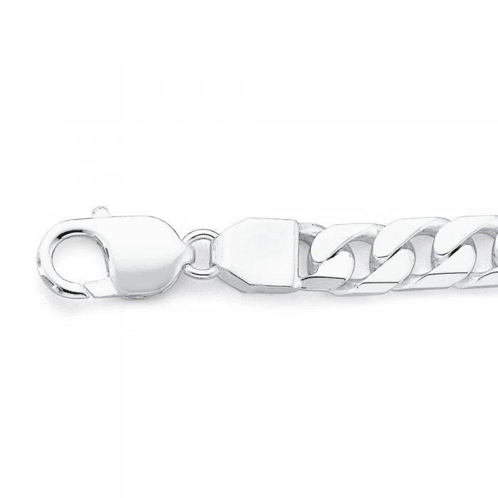 Sterling Silver 21cm Open Curb Gents Bracelet